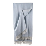 Wool Herringbone Blanket- Cornflower