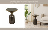 Metal Geometric Base End Table Marble Top - Green, 20 in.