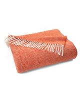 Southampton Home Merino Wool Herringbone Throw (Melon)