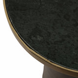 Metal Geometric Base End Table Marble Top - Green, 20 in.