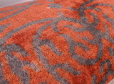Handmade Velvet Throw Pillow 16x24 - Soft Brownish Orange