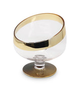 Footed Snack Bowl With Gold Base And Rim (2 Sizes)
