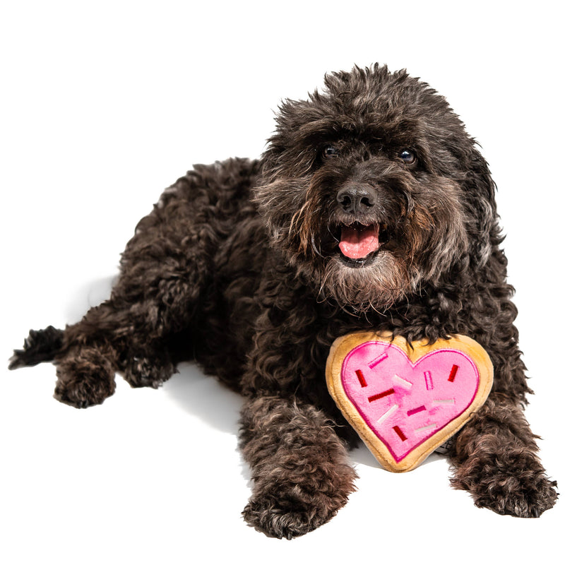 Pink Heart Sugar Cookie Dog Toy