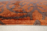 Handmade Velvet Throw Pillow 16x24 - Soft Brownish Orange