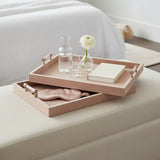 Decorative Trays- Tan Wood Selenite,
