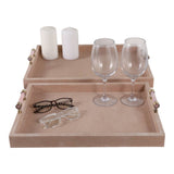 Decorative Trays- Tan Wood Selenite,