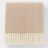 Herringbone Throw Blanket with Fringe