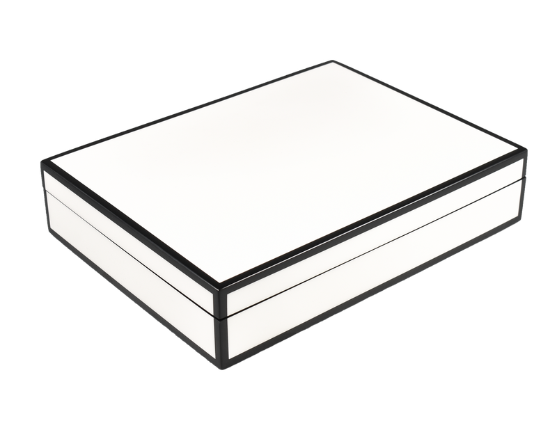 White with Black - Stationery Box - L-45FSWB