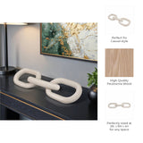 Sculpture - White Wood Interlocking 3-Chain Link, 28 in.