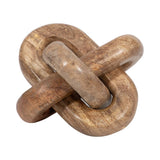 Decorative Figurine - Brown Wood Interlocking Knot, 6 in.