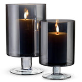 Large Lustre Hurricane-Smoke-10"H