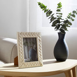 5 in. x 7 in. Ivory Resin  Woven Photo Frame