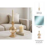 Taper Candle Holder - Gold Luster Glass Bubble, 7 in.