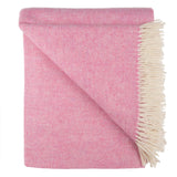 Shetland Lambwool Herringbone Throw ~ Light Pink ~