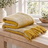 Luxe Striped Mohair Throw, Yellow