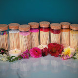 4" Matches in Large Chic Cork Top Jar - Color(s) of Choice