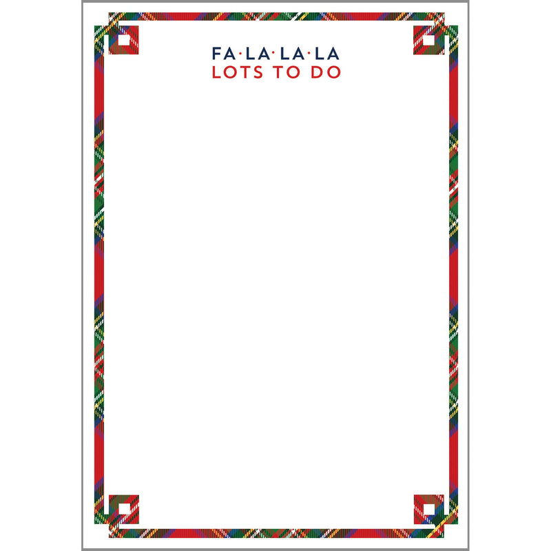 5"x7" FA LA LA LOTS TO DO Christmas Notepad