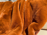One Preevay Coco Brown Ultra-Soft Faux Rabbit Fur Throw | Luxury 800gsm Plush | 50x60