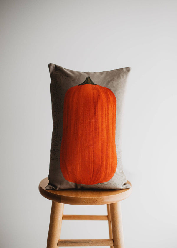 Primitive Upright Fall Pumpkin Lumbar Pillow Cover | 12x18 Thanksgiving Décor | Fall Decor | Room Decor | Decorative Pillows | Gift for her: Cover / Upright Pumpkin
