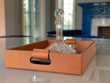 Cooper Saddle Hand-Stitched Premium Leather | Serving Tray | 20" x 14" x 3.15" | One Preevay