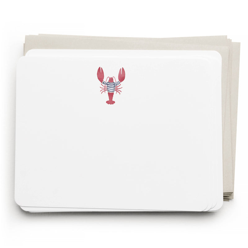 Lobster Flat Notes – Boxed Set of 8 Coastal Notecards