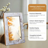 Classic Mother of Pearl Picture Frames - White, 4x6 & 5x7