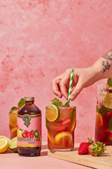 Strawberry Lemon Lime Syrup 12 oz - cocktail / mocktail mix