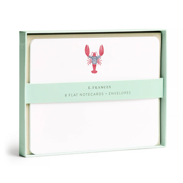 Lobster Flat Notes – Boxed Set of 8 Coastal Notecards