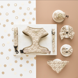 LUXE Adjustable Neck Harness - Mocha Flower: S