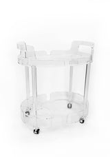 Acrylic Bar Cart with Chrome Wheels