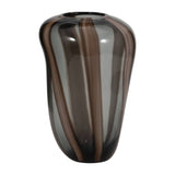 Decorative Vase - Brown Glass Large Modern Striped, 13 in.