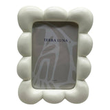 Ivory 4x6 in. Polyresin Puffy Squiggle Photo Frame