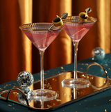 Gold-Rimmed Martini Glasses- SET OF 2