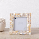 Baby Picture Frames Mother of Pearl - 4"x 4", White