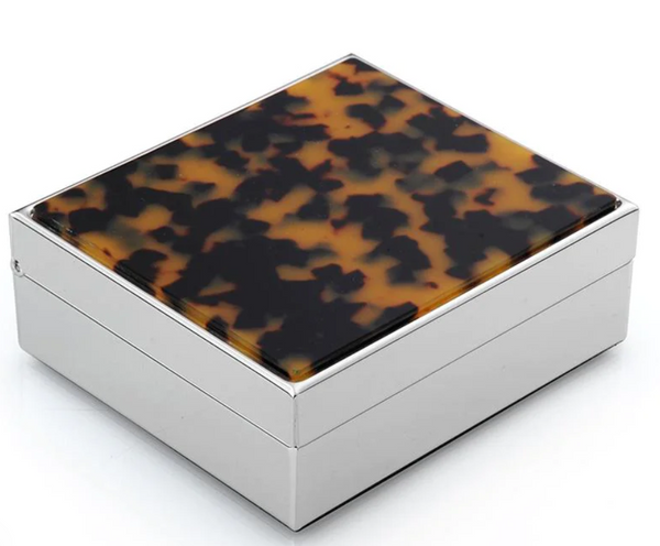 FAUX TORTOISESHELL & SILVER BOX