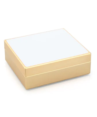 WHITE ENAMEL & GOLD BOX