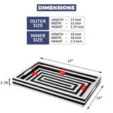 Decorative Tray Concentrics Black & White 11x17 inch