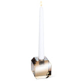 Medium Amber Cut Cube Taper Holder