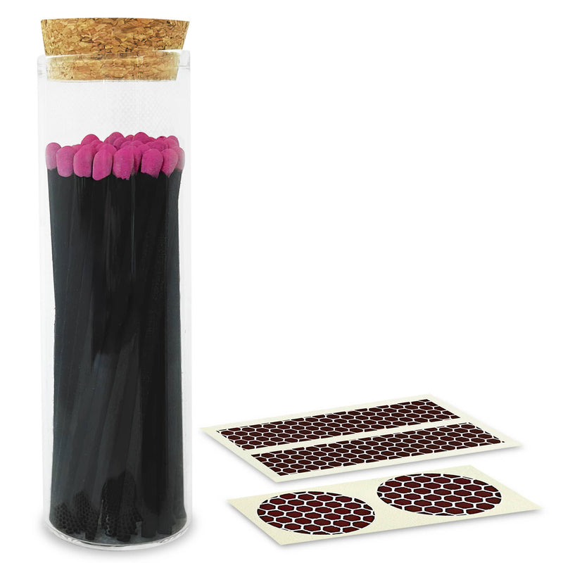 4" Matches in Chic Cork Top Jar - Colors of Your Choice: Red