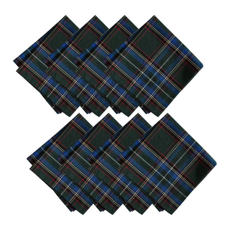 Stowe Tartan Holiday Plaid Cotton Napkins, Set of 8 - 17x17