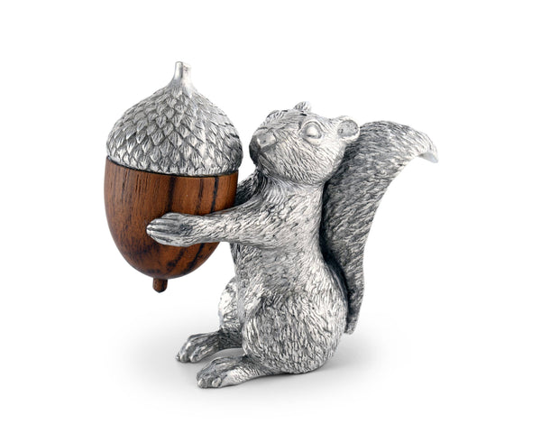 Squirrel with Wood Acorn Salt & Pepper Set