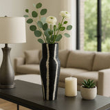 Metal Percy Patterned Embossed Vase - Gray, 12 in.