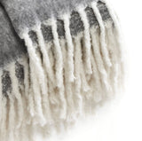 Aurora Mohair Throw, Grey Ivory
