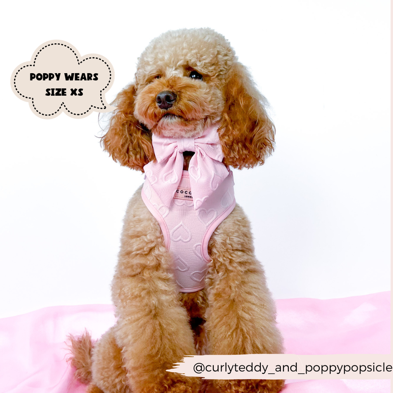 Luxe Adjustable Neck Harness - Baby Pink Heart: M
