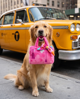 Barkin Bag -  Pink w/ Scarf Squeaker Dog Toy