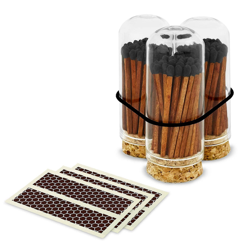 2" Matches + Mini Cloche - Colors of Your Choice + Strikers: Black Tip