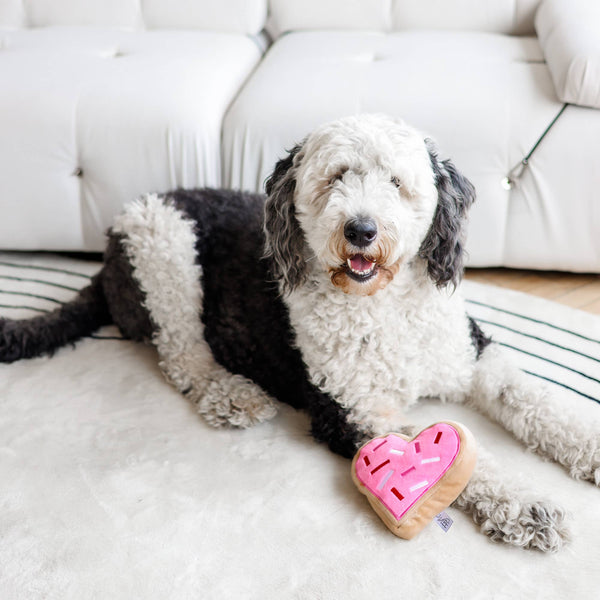 Pink Heart Sugar Cookie Dog Toy