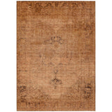 5' X 8' Copper Orange And Brown Oriental Washable Area Rug