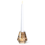 Reversible Amber Facet Taper/Tealight Holder
