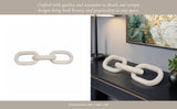 Sculpture - White Wood Interlocking 3-Chain Link, 28 in.